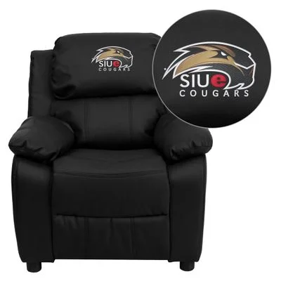 Southern Illinois University Edwardsville Cougars Leather Kids Recliner – BT-7985-KID-BK-LEA-41071-EMB-GG