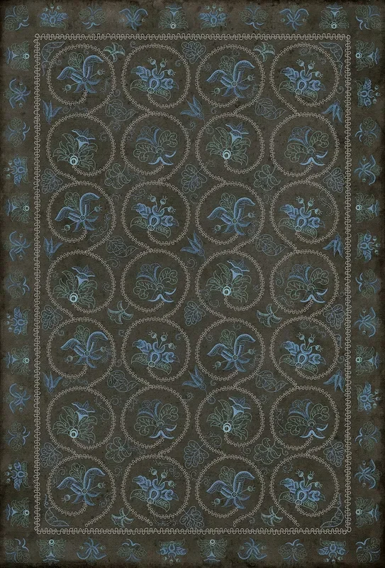 Spicher and Company Williamsburg CREWELWORK Delphinium Vinyl Mat