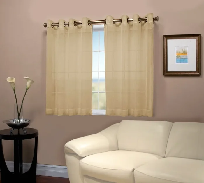 Stepanie Solid Semi-Sheer Grommet Curtain Panel (Set of 2) b133-TJ246