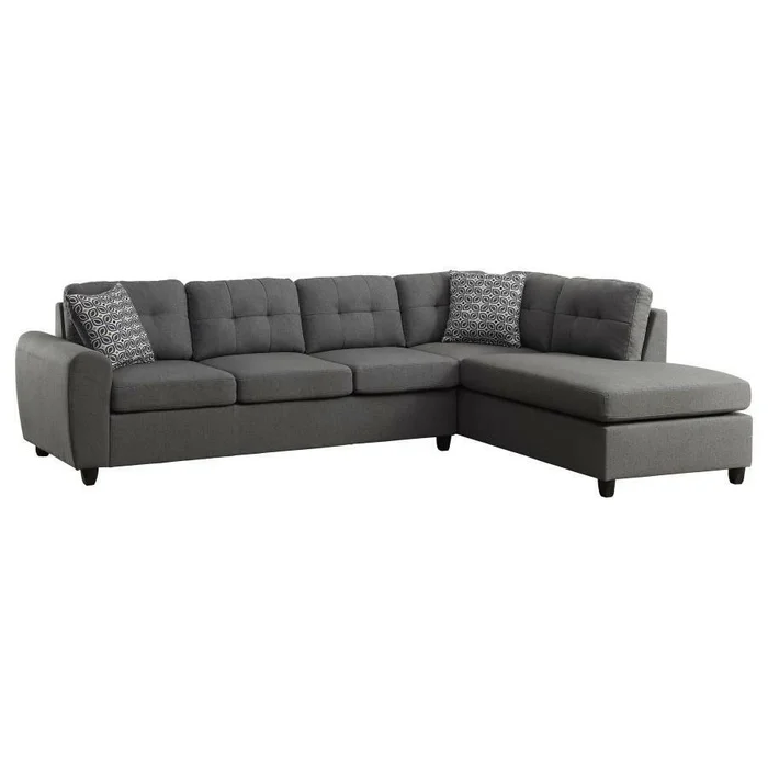 Stonenesse – Upholstered Sectional Chaise Sofa – Gray