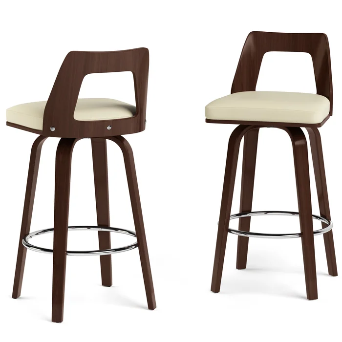 Swivel Bentwood Bar Stool (Set of 2)