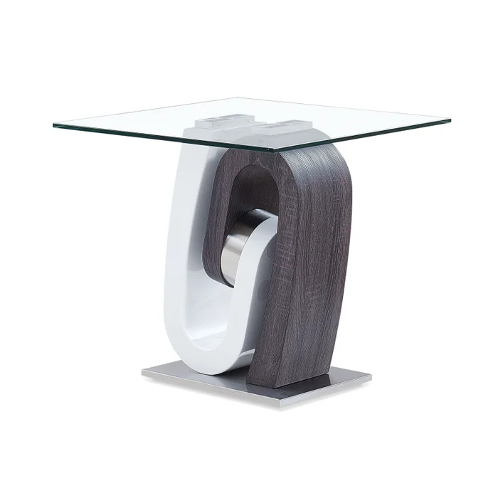 T4127 – End Table – Clear / Silver / White /