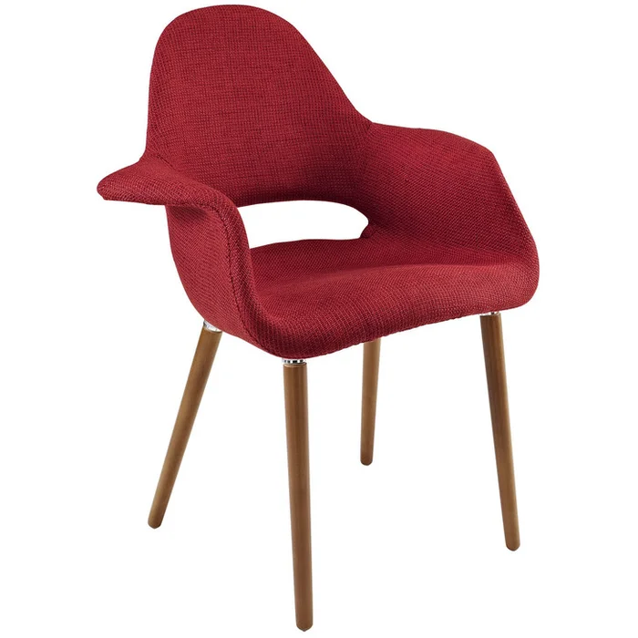Taupe Dining Armchair in Red