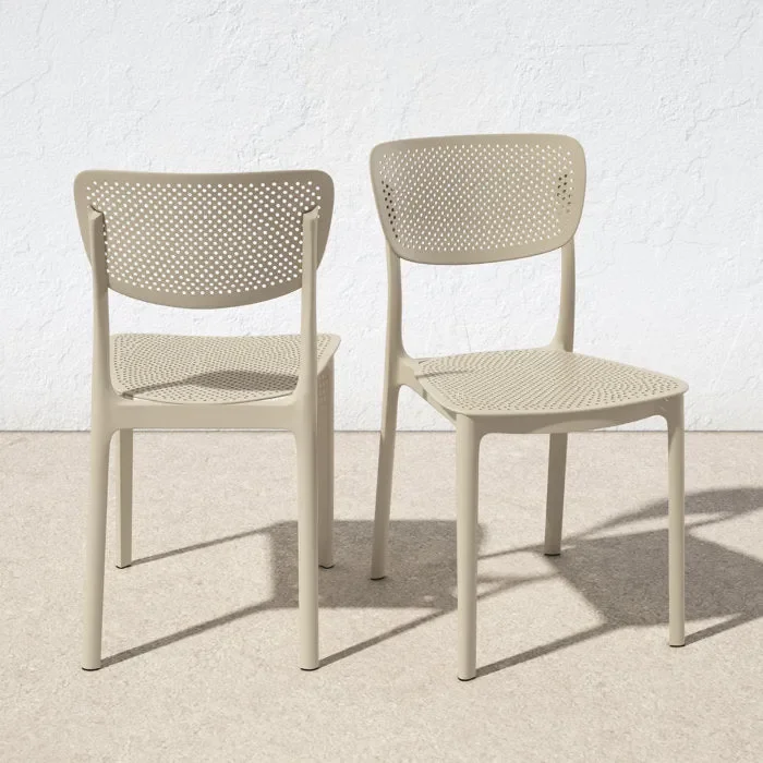 Taupe Farrah Stacking Patio Dining Side Chair (Set of 4)