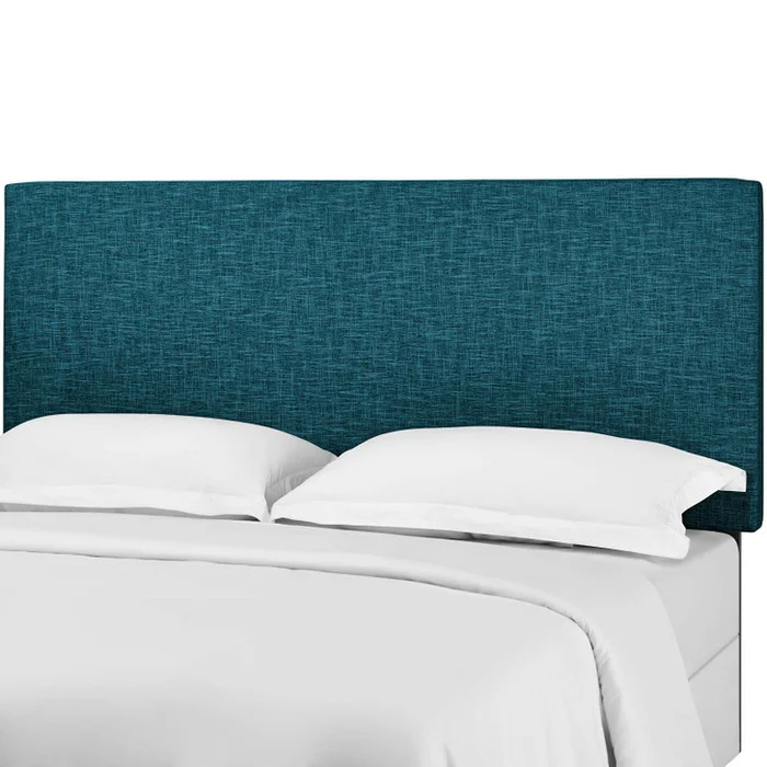 Taylor King and California King Upholstered Linen Fabric Headboard, Fabric, Aqua Blue, 17729