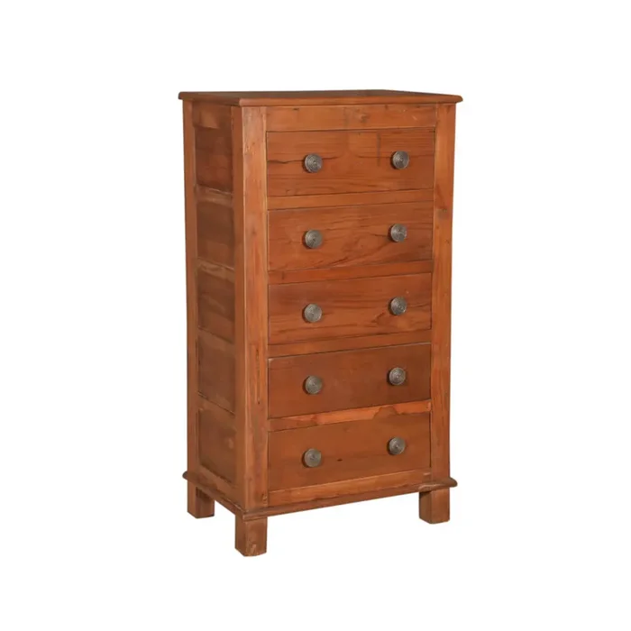 Teak Chest with 5 Drawers
