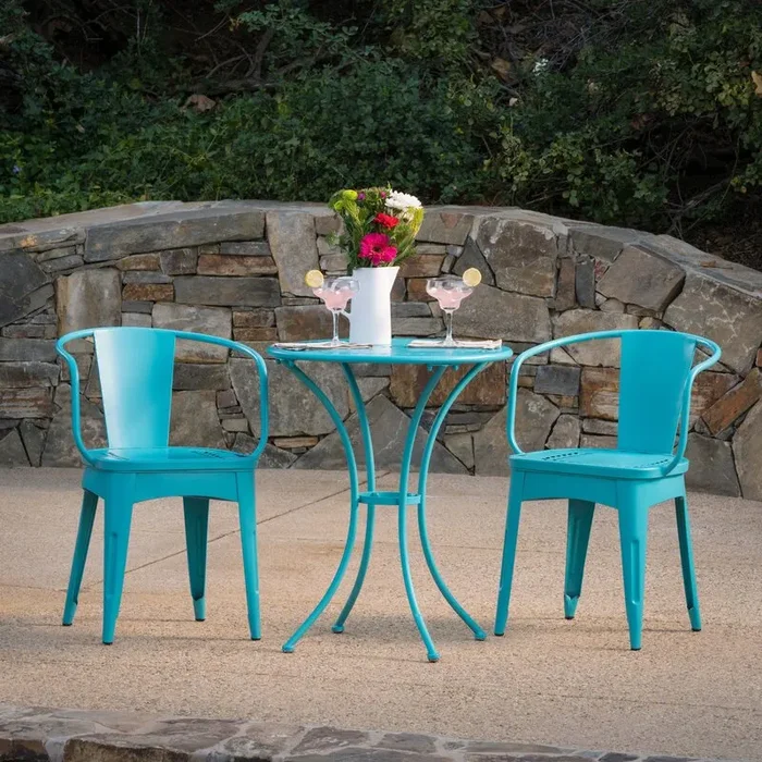 Teal 3 pc bistro set Dr134