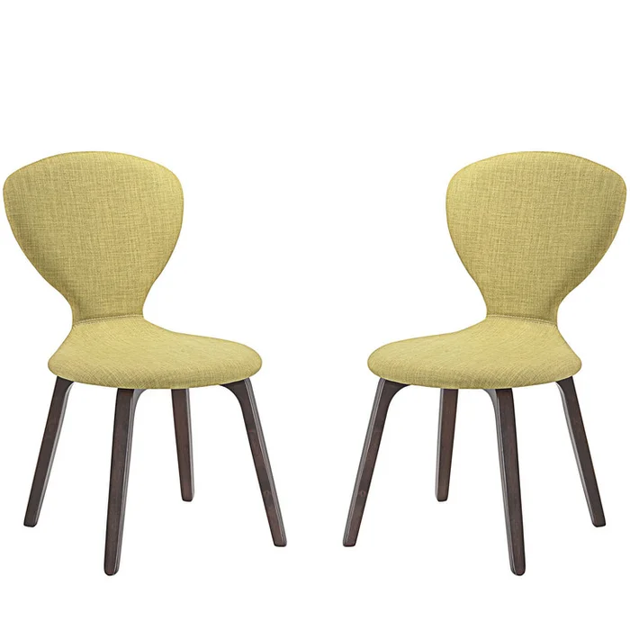 Tempest Dining Side Chair (Set of Two), Green, Fabric, Wood 2060