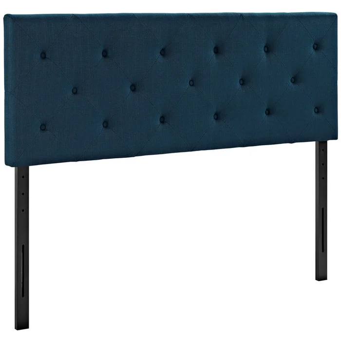 Terisa Queen Upholstered Fabric Headboard, Navy, Fabric 12047