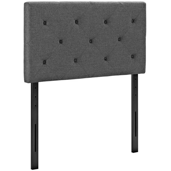 Terisa Twin Upholstered Fabric Headboard, Grey, Fabric 12033