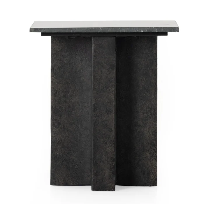 Terrell End Table – Black Marble