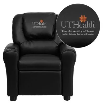 Texas Health Science Center Houston Black Vinyl Kids Recliner – DG-ULT-KID-BK-41104-EMB-GG