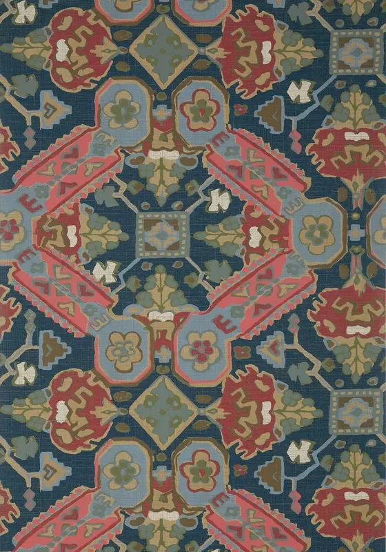 Thibaut T10829 PERSIAN CARPET Navy Wallpaper