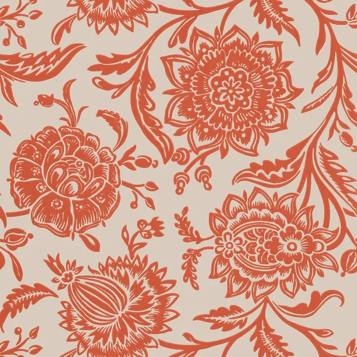 Thibaut T13047 RIVERA Coral on Flax Wallpaper