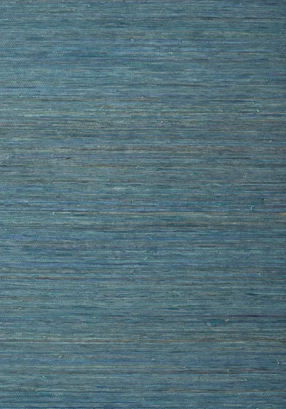 Thibaut T24066 RAFFIA PALM Peacock Blue Wallpaper