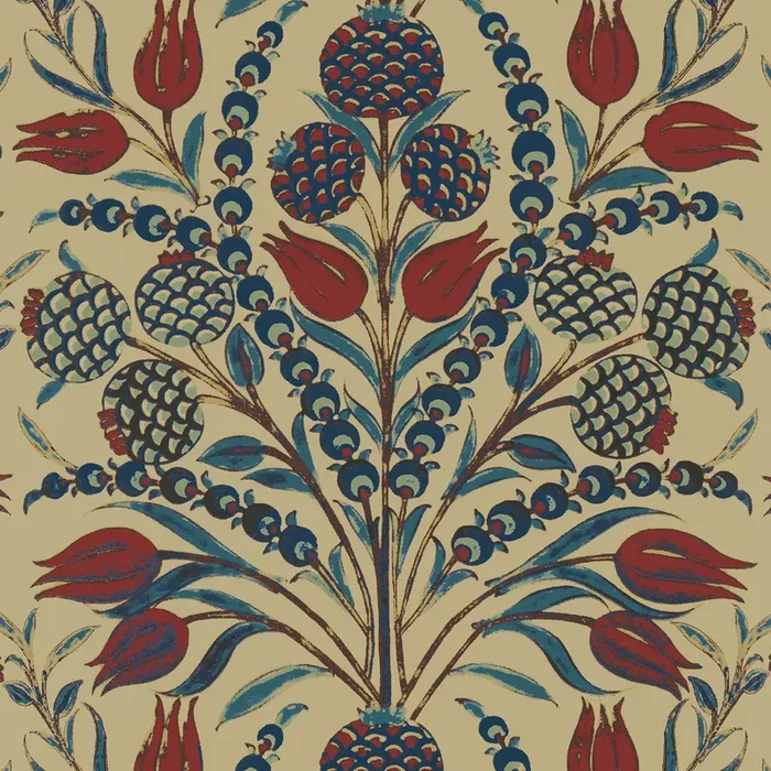 Thibaut T72601 CORNEILA Red and Teal Wallpaper