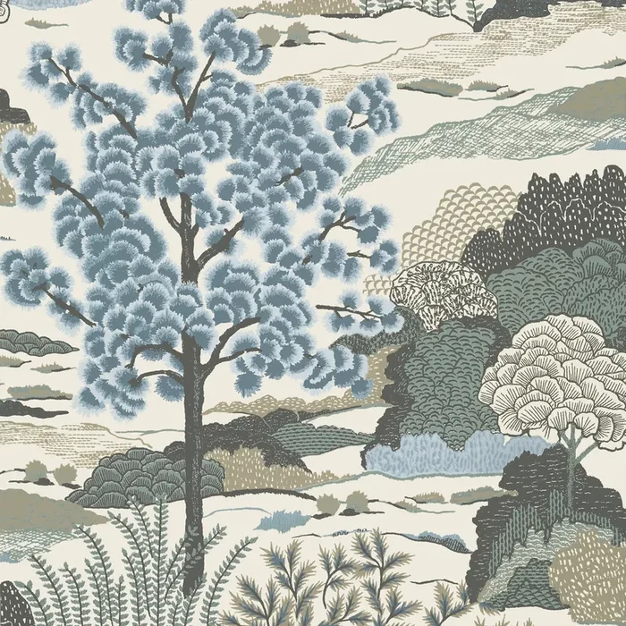 Thibaut T85043 DAINTREE Aqua Wallpaper