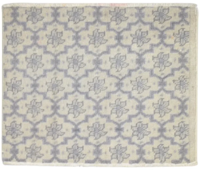 Tiffany Sage Wool Rug 3′ X 2′ Modern Hand Knotted Moroccan Trellis