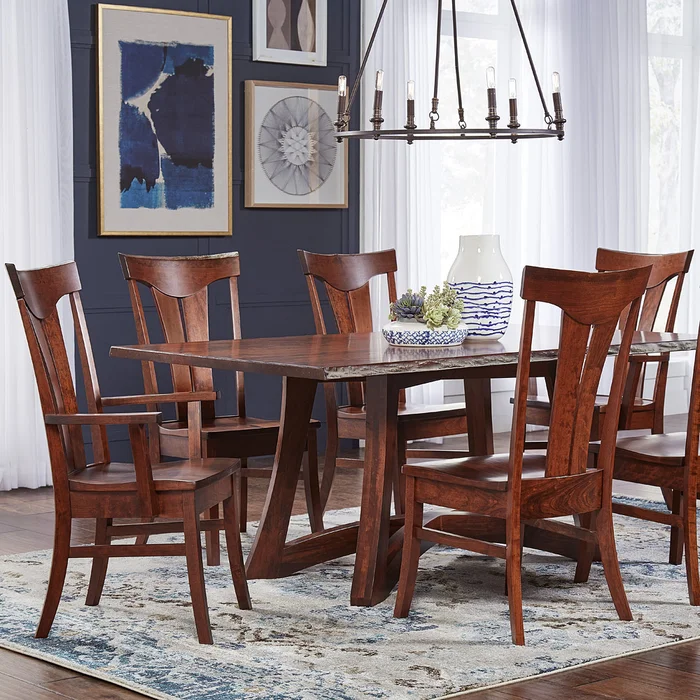 Tifton Amish Live Edge Dining Table Set