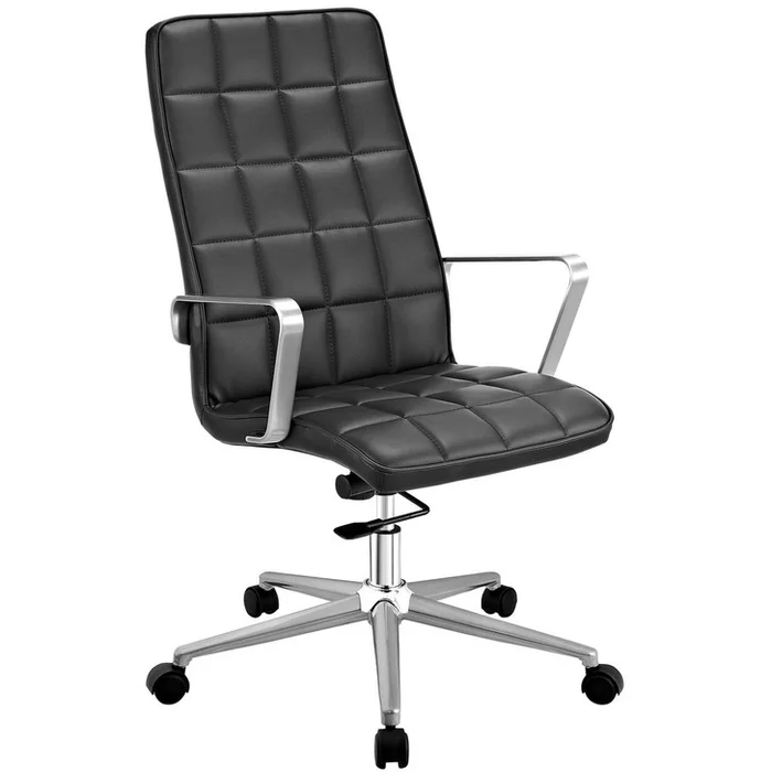 Tile Highback Office Chair, Black, Faux Leather 10218