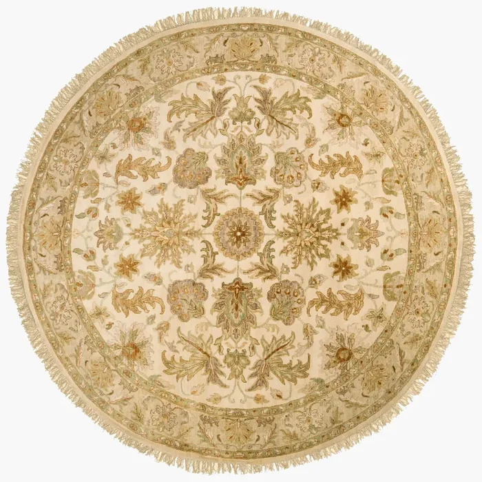 Timeless TIM-7910 8ft Round Handmade Wool Area Rug