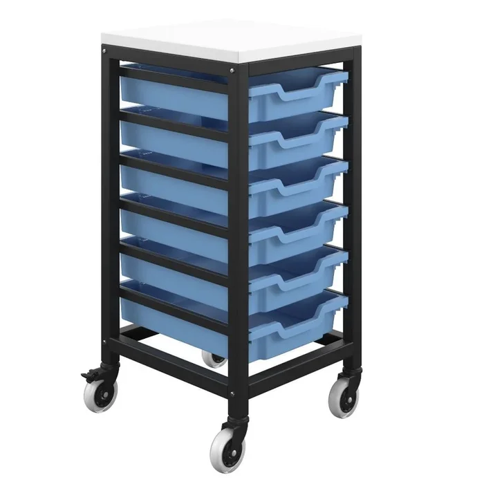 Titan 6 x F1 Tray Mobile Trolley Storage Unit