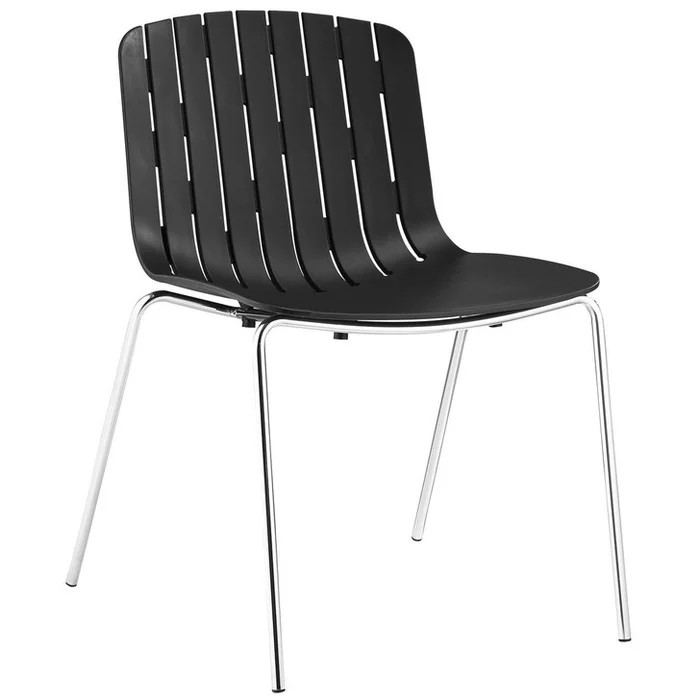 Trace Dining Side Chair, Black Plastic