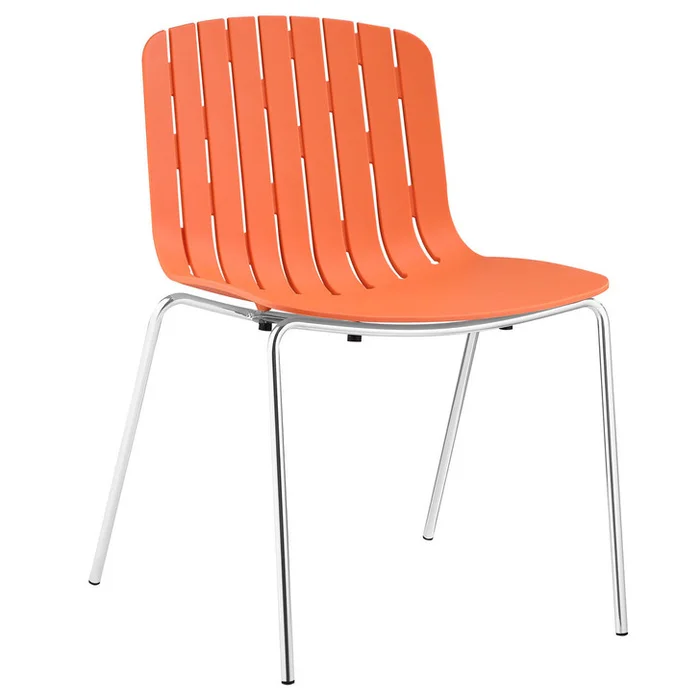Trace Dining Side Chair, Orange Plastic