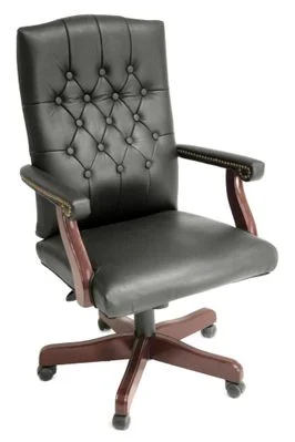 Traditional Office Chair – Ivy League Vinyl Swivel Chair – 9040