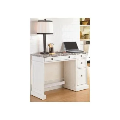 Traditions White Utility Desk with Salt and Pepper Granite Top – Home Styles – HS-5002-793