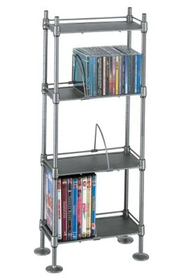 Translucence 4 Tier Media Rack 100 CDs or 51 DVDs Blu-Ray Titanium With Black – Atlantic – SHF4T77