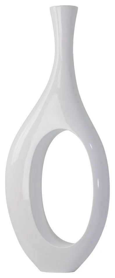 Trombone Vase, White, Small