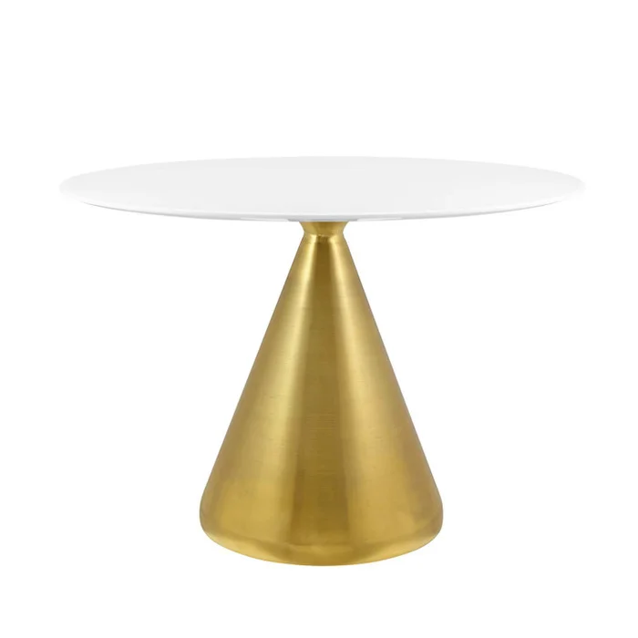 Tupelo 42″ Oval Dining Table, Wood, Metal Steel, Gold White, 21000