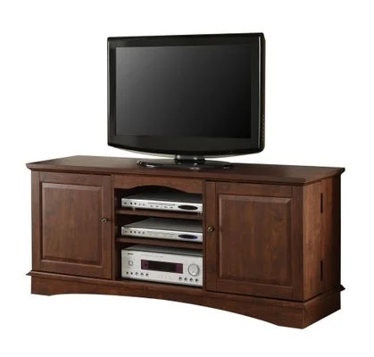 TV Stand – 60 Inch Media Storage Wood TV Console in Traditional Brown – WQ60C73TB