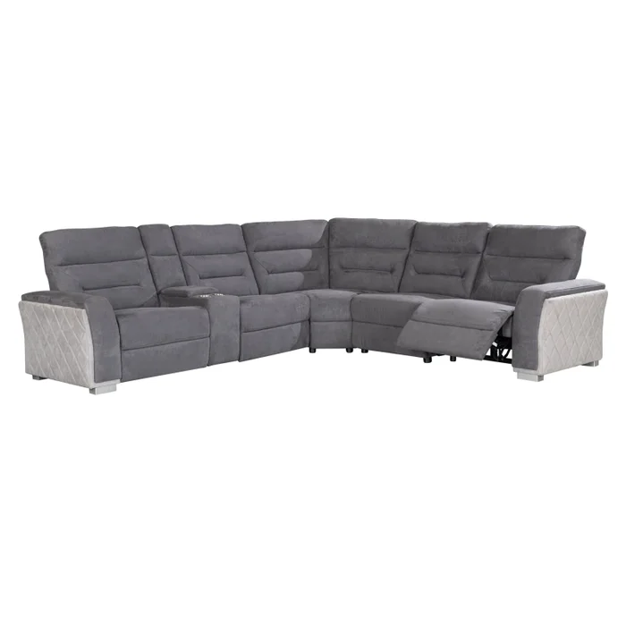 U2682 – Left Arm Facing Power Reclining Loveaseat With USB And Outlet – Mist / Ash
