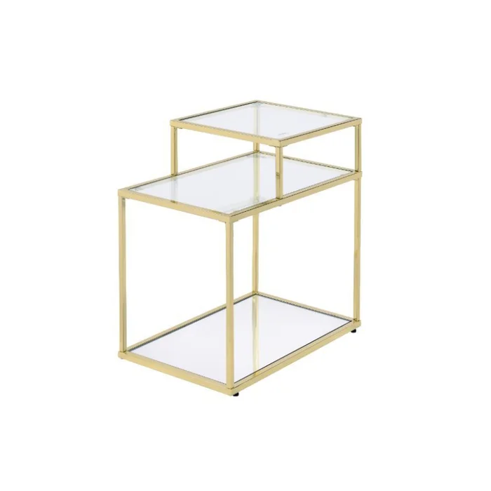 Uchenna – Side Table – Clear Glass & Gold Finish