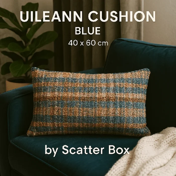 UILEANN CUSHION – BLUE (FEATHER FILLED) by Scatter Box