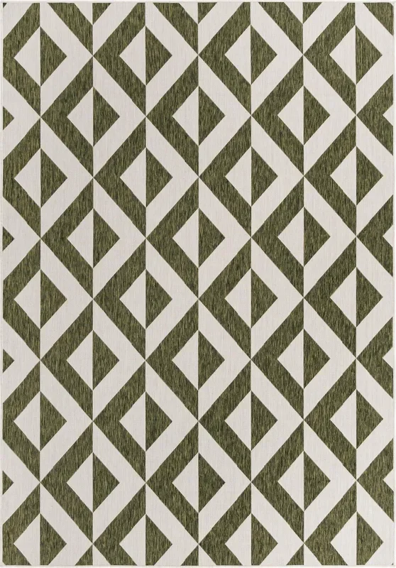 Unique Loom Jill Zarin Outdoor Napa Green Rug