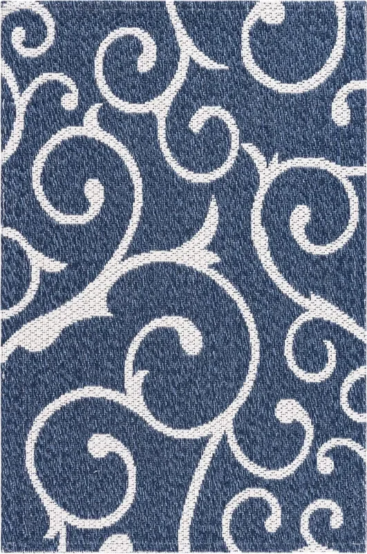 Unique Loom Scroll Decatur GEO003NVB Navy Blue/Ivory Rug
