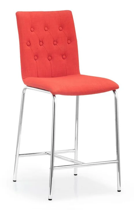 Uppsala Counter Chair, Orange Chromed Steel (set of two)
