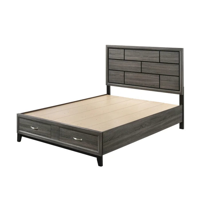 Valdemar – Eastern King Bed – Weathered Gray – 55″