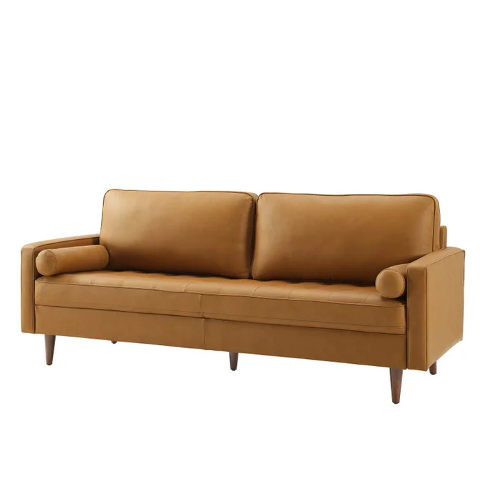 Valour 81″ Leather Sofa, Leather, Tan, 20363