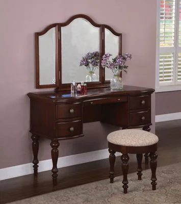 Vanity, Mirror and Bench – “Marquis Cherry” – Powell Furniture – 508-290