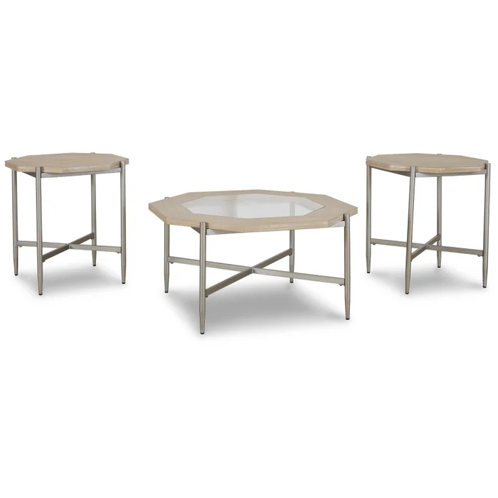 Varlowe Occasional Table Set (Set of 3) – Beige