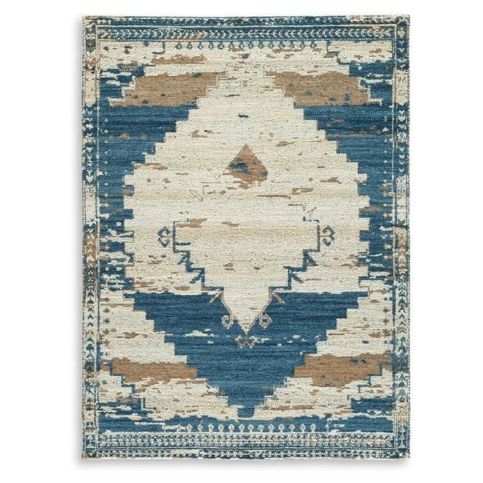 Varnler – Blue / Brown / Tan – Medium Rug
