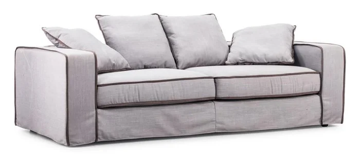 Vasteras Living Room Sofa, Gray Fabric Wood Frame