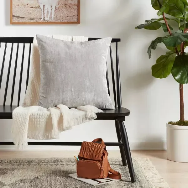 Velvet Rib Textured Throw Pillow