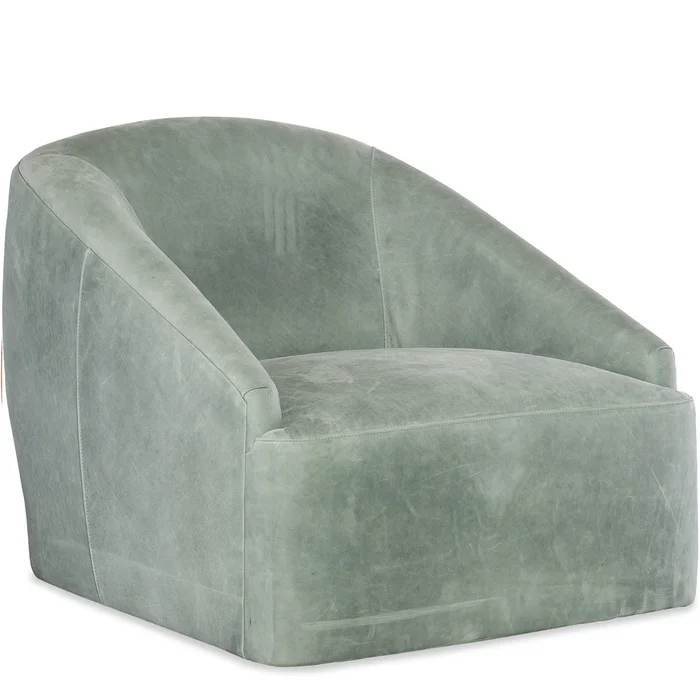 Vernal Swivel Leather Chair – Luxe Barrel-Back Lounge Seat
