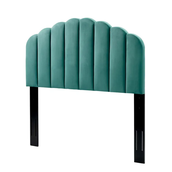 Veronique Twin Performance Velvet Headboard, Velvet, Teal Blue, 21521
