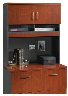 Via Hutch For 401441 Classic Cherry / Soft Black – Sauder Furniture – 401445